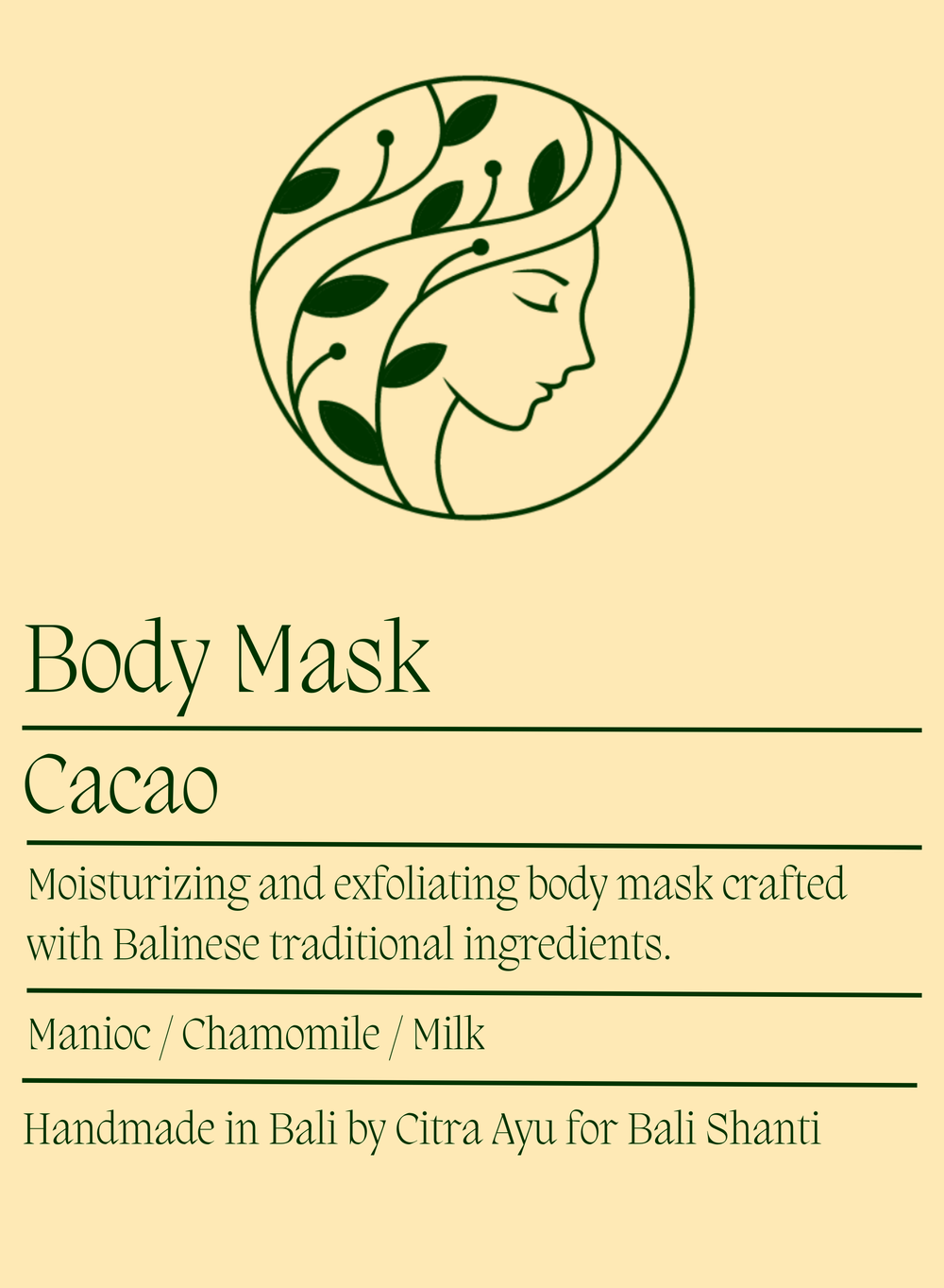 Handmade Balinese Body Mask (Non-Vegan)